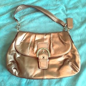 Silver gold metallic Coach